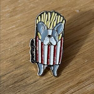 🍀3/$15 French Bulldog french fry container  Enamel Pin lapel pinback
